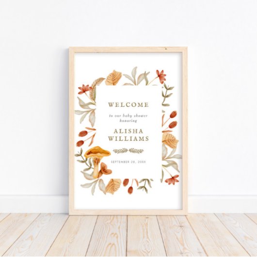 Poster Automne Botanique Whimsy Baby shower d'automne Bie