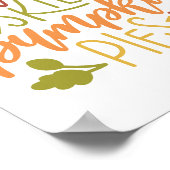Poster Automne Ciels et Citrouille Pies Typographie (Coin)