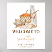 Poster Automne Citrouille Automne Chute en Amour Baby sho (Devant)