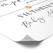 Poster Automne Citrouille Baby shower de verdure Bienvenu (Coin)