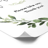 Poster Automne citrouille baby shower faveurs signe verdu (Coin)