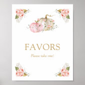 Poster Automne Citrouille Fille Anniversaire Faveur Signe (Devant)