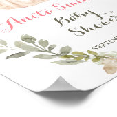 Poster Automne Citrouille verdure baby shower Floral bien (Coin)