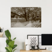 Poster Automne dans le parc - Sepia Toned BW (Bureau à domicile)