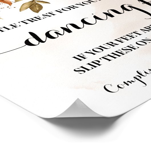 Poster Automne Danser Pieds Signal Flip Flops Mariage (Coin)