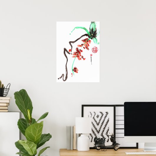 Poster automne de fleurs printanières (Bureau à domicile)