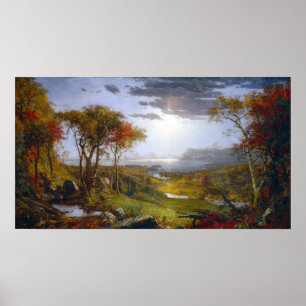 Poster Automne de Francis Cropsey de jaspe sur le fleuve