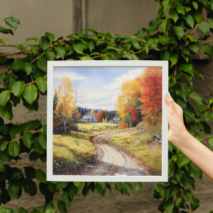 Poster Automne Et Automne Dans Vermont Farm Watercolor Ar