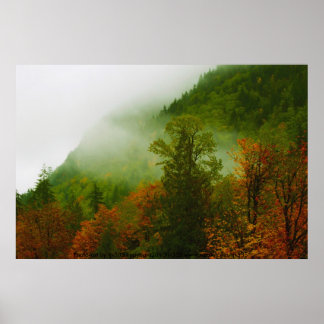 Poster Automne et brouillard