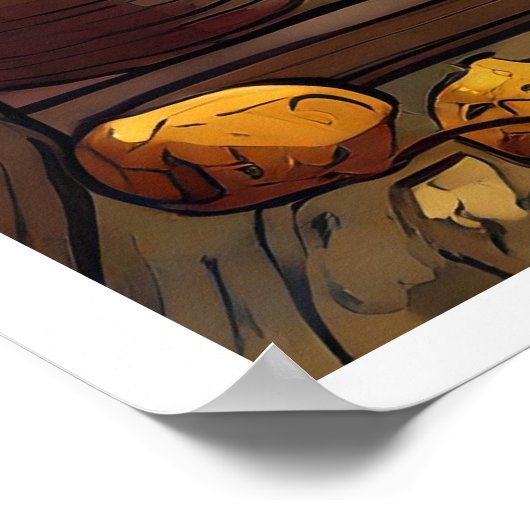 Poster Automne / Fenêtre Automne Vue de l'affiche Vignobl (Coin)