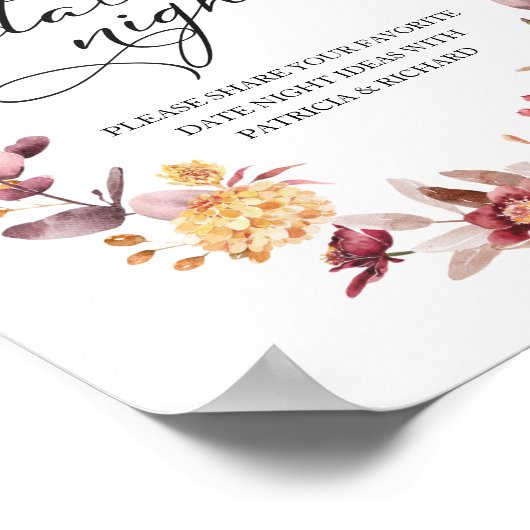 Poster Automne Feuilles Citrouille Automne Date Automne J (Coin)