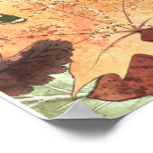 Poster Automne Feuilles D'Automne Bénéficiées Au-Delà Du (Coin)