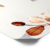 Poster Automne Feuilles Mariage campagnard rustique Accue (Coin)