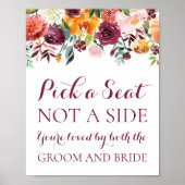 Poster Automne Fleur Choisir un siège pas un panneau laté (Devant)
