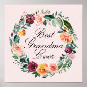 Poster Automne Fleur Rose Fleur Floral Wreath Best Grand- (Devant)