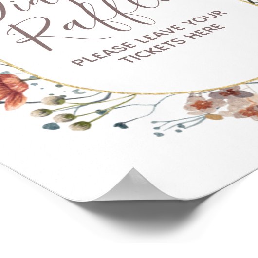 Poster Automne Fleur sauvage aquarelle Moissonneuse Poste (Coin)