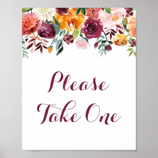 Poster Automne Fleur S'Il Vous Plaît Prendre Un Signet Po (Devant)