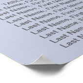 Poster Automne Floral Dusty Blue Seating Chart (Coin)