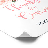 Poster Automne Floral Petit Citrouille Merci pour venir (Coin)