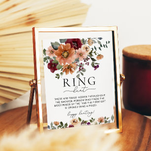 Poster Automne Floral Ring Chasse Bridal Douche Jeu