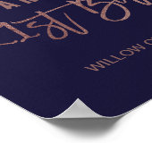 Poster Automne Floral Rose Gold 21e anniversaire Bienvenu (Coin)