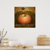 Poster Automne Harvets d'automne Halloween Primitive Folk (Cuisine)