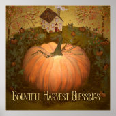 Poster Automne Harvets d'automne Halloween Primitive Folk (Devant)