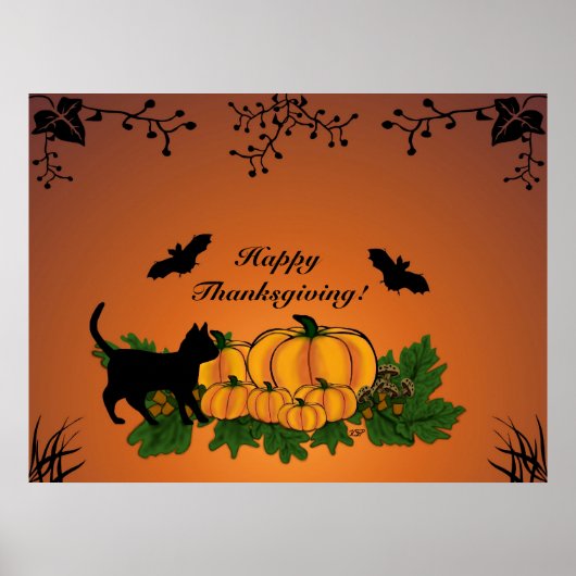 Poster automne, Joyeux Thanksgiving ! (Devant)