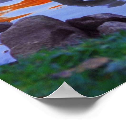 Poster Automne Lac d'automne Réflexions des cygnes en amo (Coin)