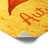 Poster Automne Love slogan Orange Automne Feuilles automn (Coin)