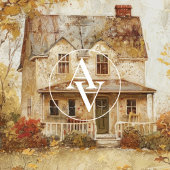 Poster Automne Maison de campagne peinture automne paysag