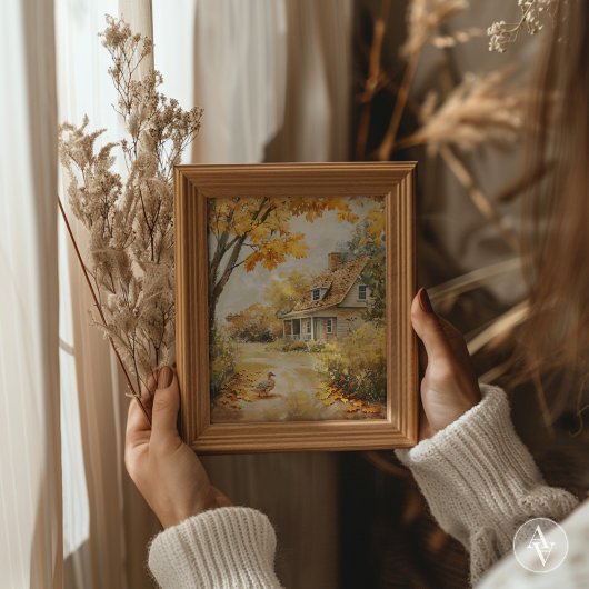 Poster Automne Marcher Canard Peinture Automne Maison de