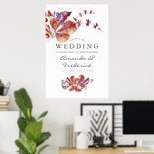 Poster Automne - Mariage d'aquarelle d'automne Bienvenue (Bureau à domicile)