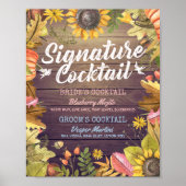 Poster Automne Mariage de automne Signature Cocktail Menu (Devant)