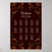 Poster Automne Mariage gothique Rustique Orange Maroon (Devant)
