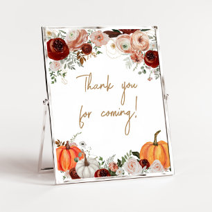 Poster Automne Marsala Bourgogne Citrouille Merci pour ve
