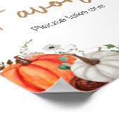 Poster Automne Marsala Bourgogne Floral Citrouilles Faveu (Coin)