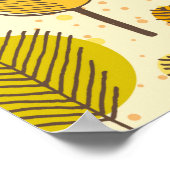 Poster Automne. Motif sans couture avec forêt, dos d'auto (Coin)
