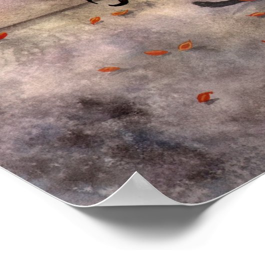 Poster Automne Mystique Gothique Fée Imaginaire Art Poste (Coin)