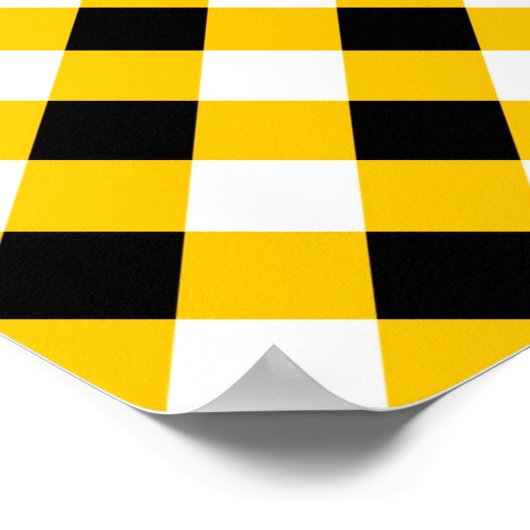 Poster Automne Noir Jaune et blanc Plaid Motif (Coin)
