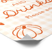 Poster Automne Orange Gingham Nourriture et Boissons Dess (Coin)