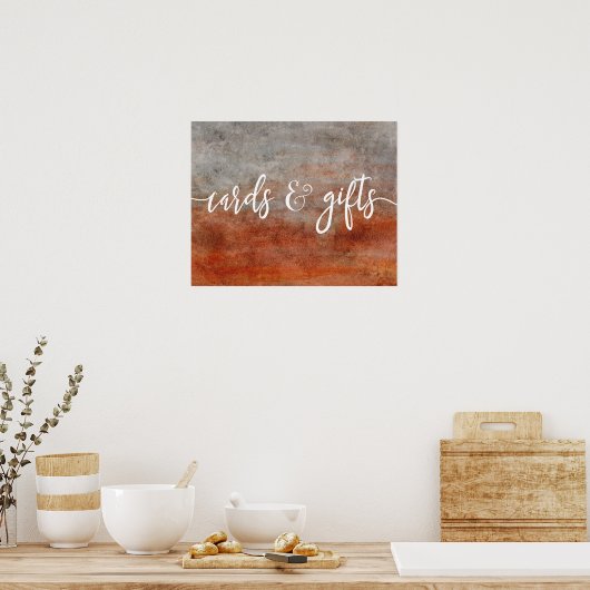 Poster Automne Orange Grey Cartes de Mariage & Cadeaux (Cuisine)
