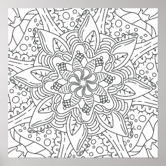 Poster Automne paisible : coloriage de forêt
