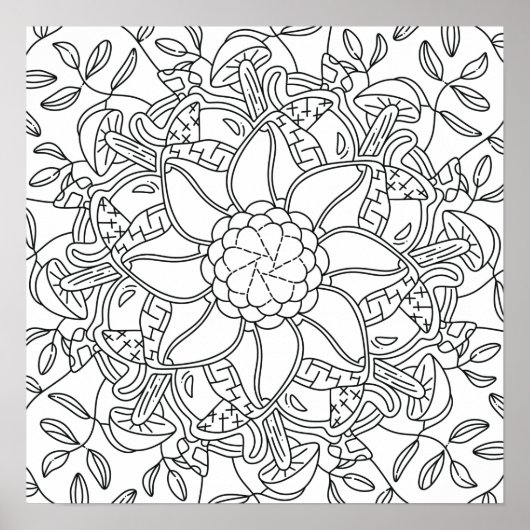 Poster Automne paisible : coloriage de forêt (Devant)