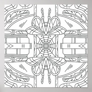 Poster Automne paisible : teint de la teigne dans la bibl