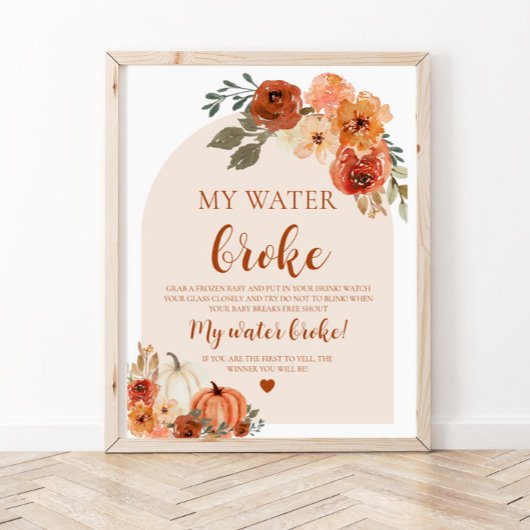 Poster Automne Petit Citrouille Mon Baby shower de broyag