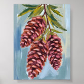 Poster Automne Pinecones Aquarelle automne (Devant)