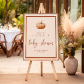 Poster Automne Plaid Un Petit Baby shower Citrouille Accu