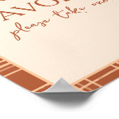 Poster Automne Plaid Un Petit Baby shower Citrouille Sign (Coin)