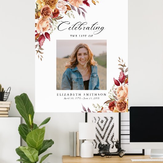 Poster Automne Programme funéraire d'automne Photo Ordre  (Bureau à domicile)